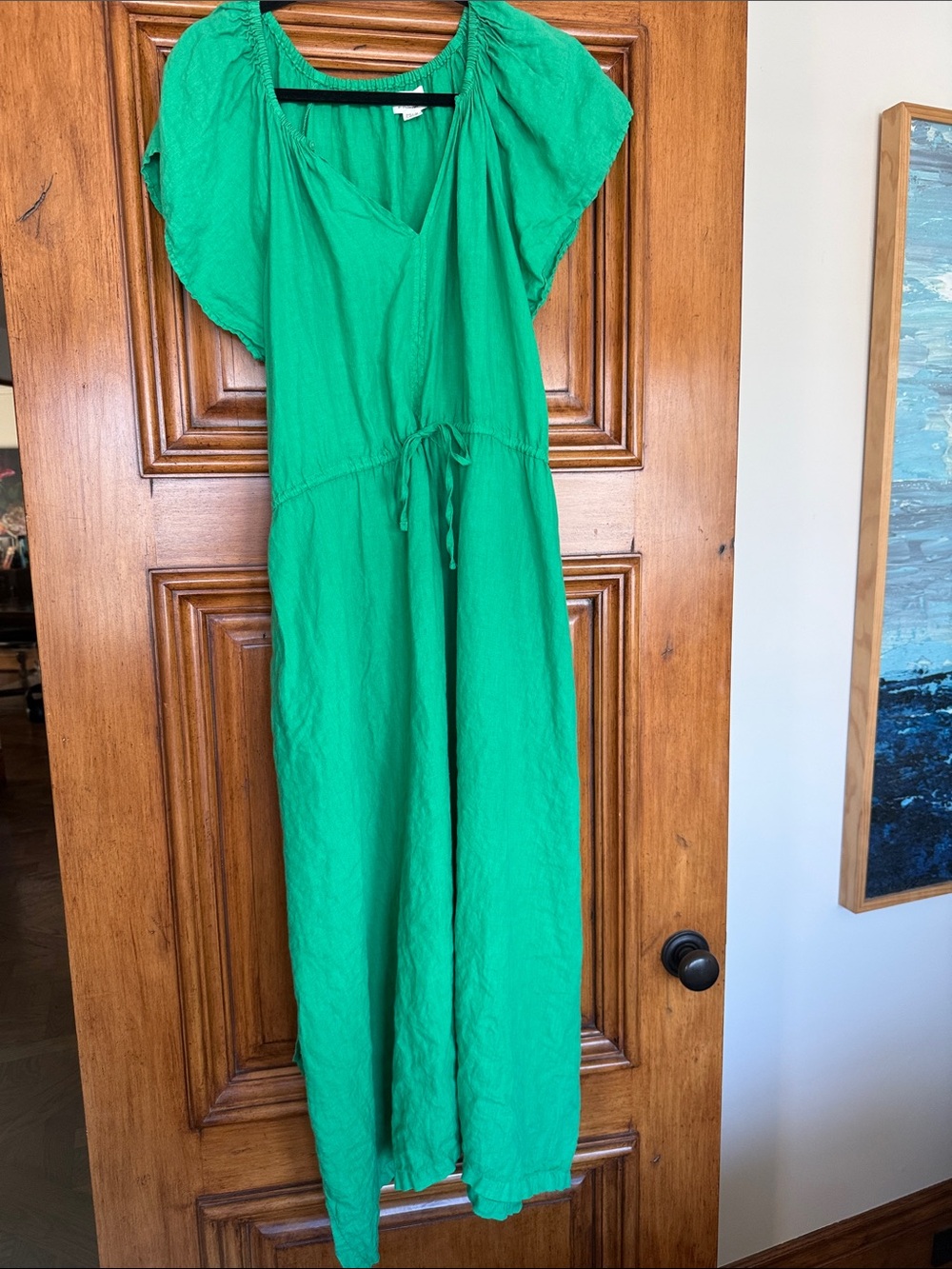 Velvet by Graham & Spencer Emerald Green Top with Elastic Neckline